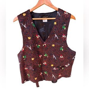 Vintage 1993 Looney Tunes 100% Silk Vest S/M